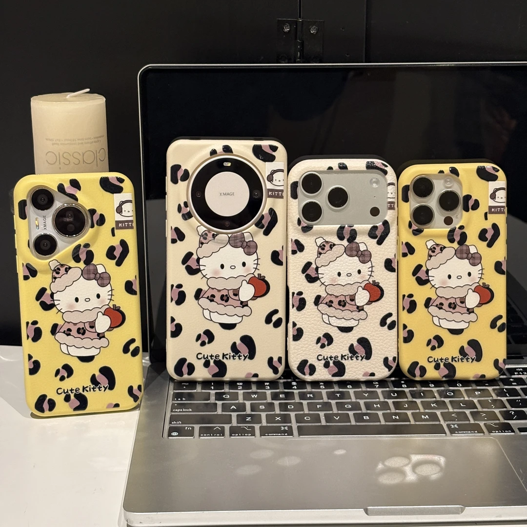 豹纹kt适用苹果17手机壳iPhone16PM华为p80小众皮纹tpu防摔mate70