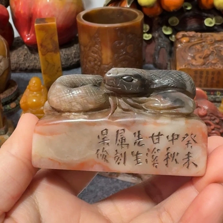 华***.印石寿山石手工艺品摆件