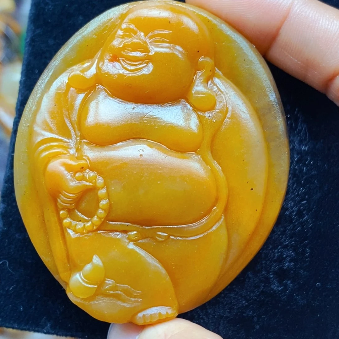 未镶嵌石英质玉（黄龙玉）吊坠(不含链)