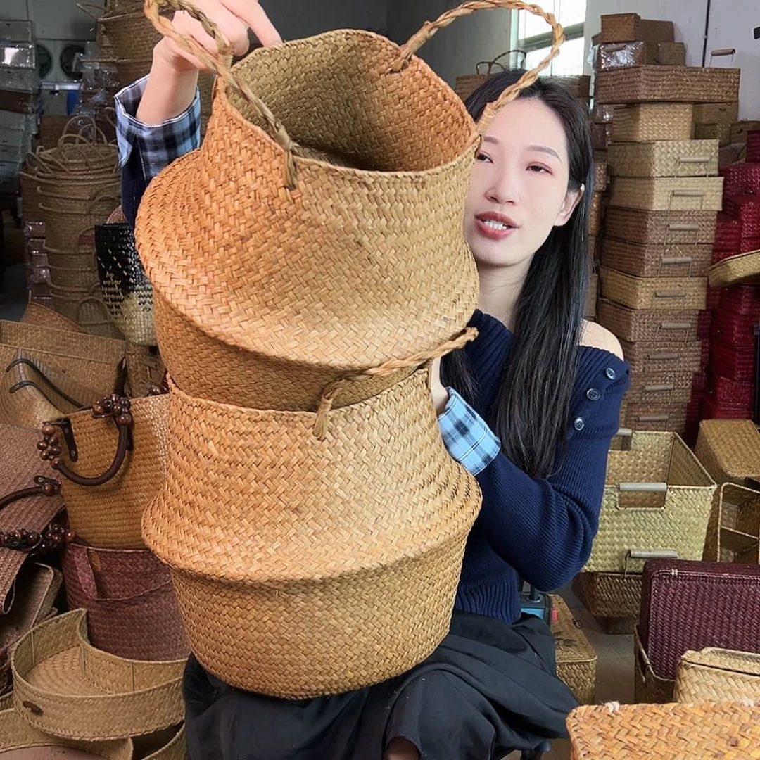 草编草编包/草编收纳盒带瑕疵