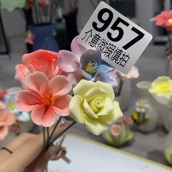 陶瓷纯手工捏花设计