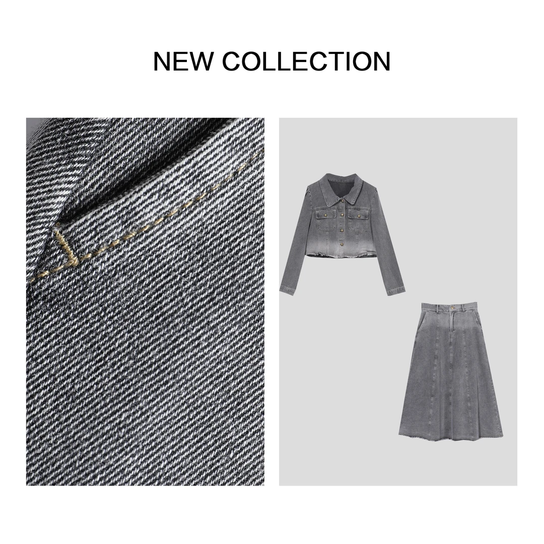 《婷婷专属》 D5F30288B 百搭外套+高腰裙休闲套装