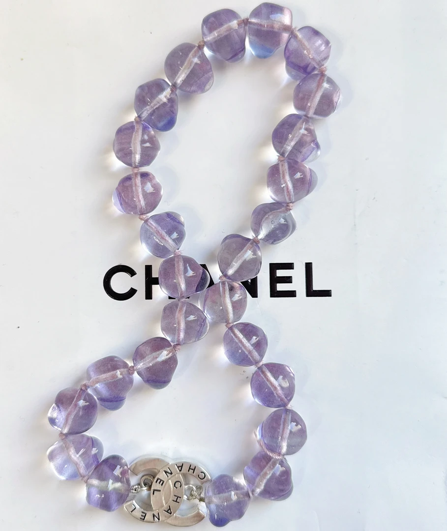 95新 Chanel/香奈儿 Chanel vintage香奈儿中古康鹏紫琉璃项链