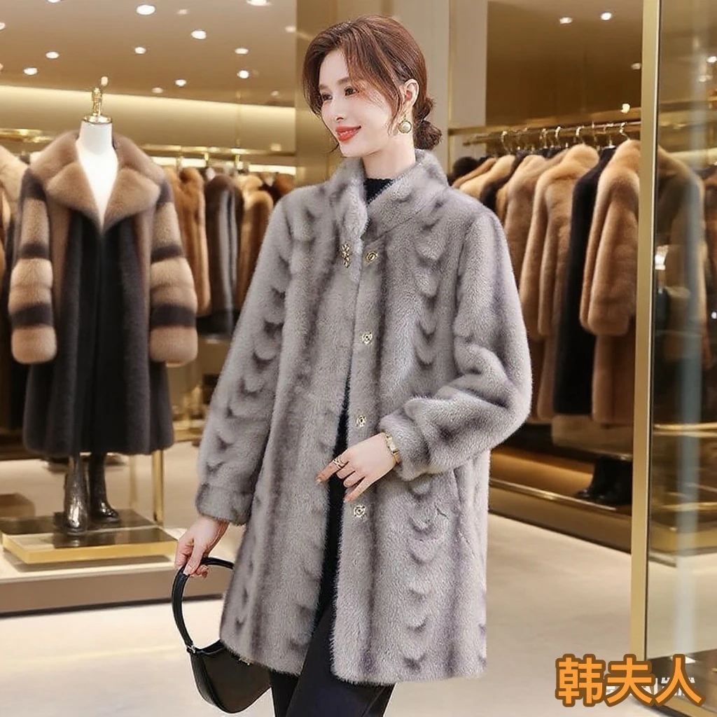 兰贵妃妈妈装气质中老年时尚女士中长款冬季LW