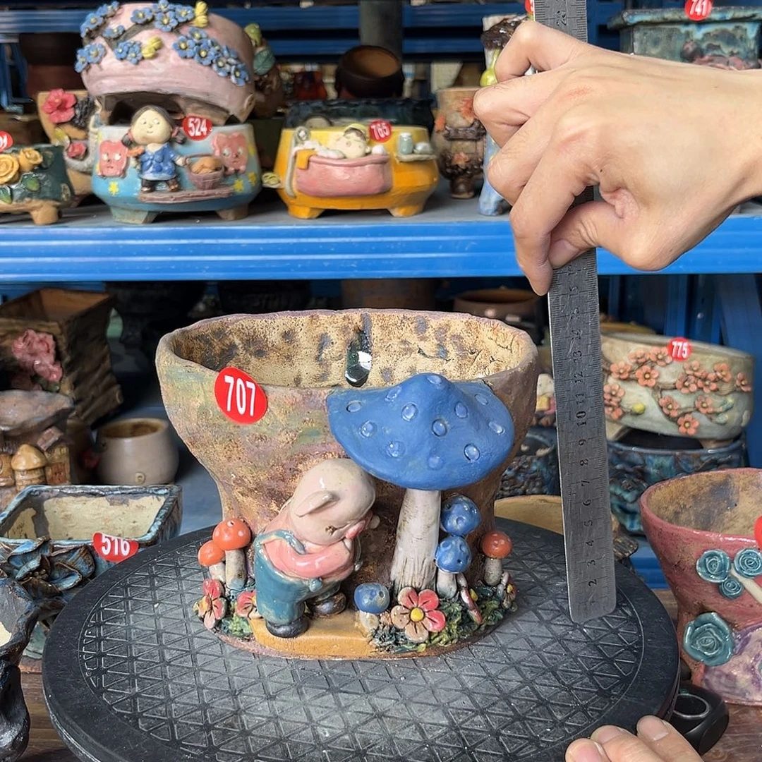 福利707 号手工花盆陶然花器