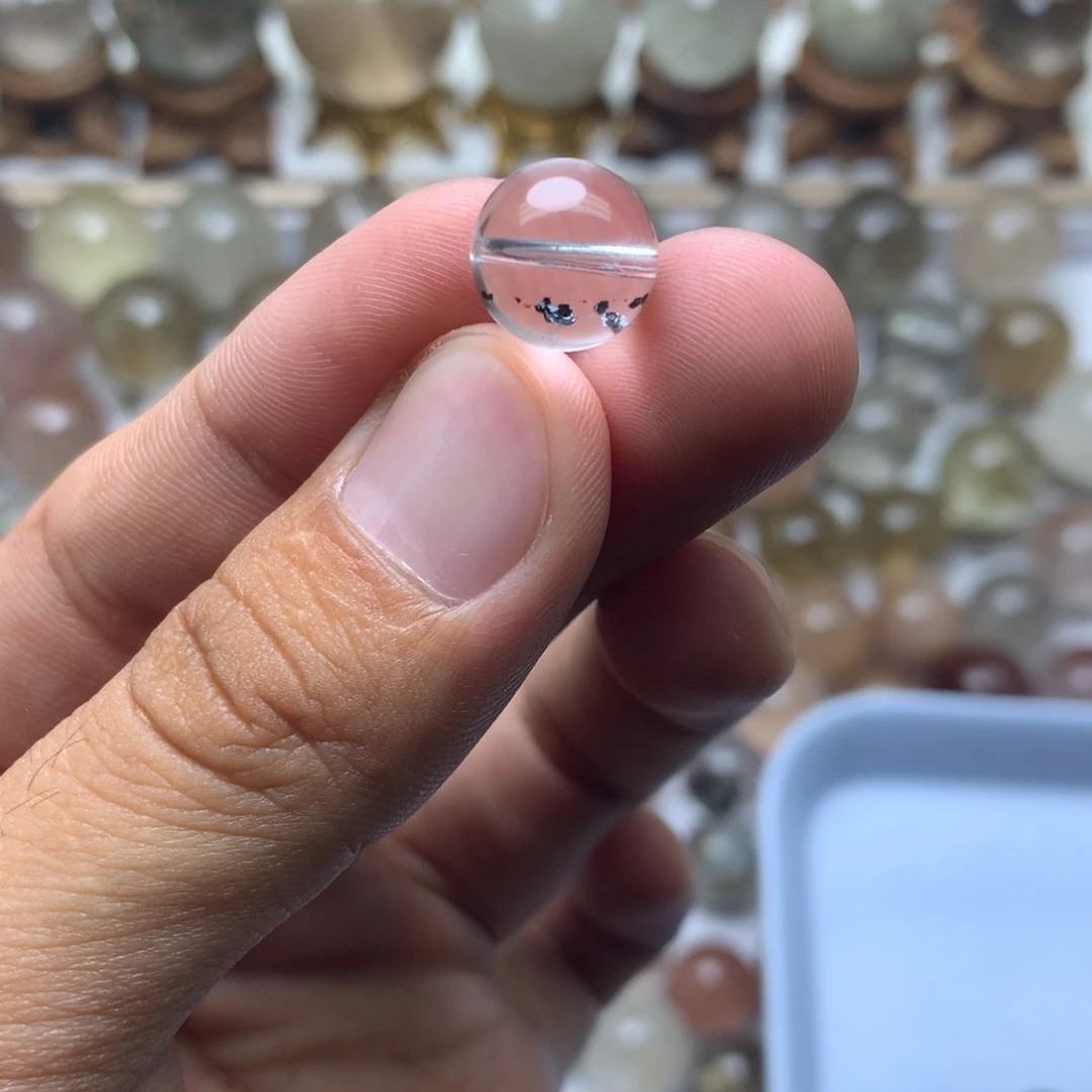 (***)水晶珠宝半成品未镶嵌蓝铁矿球