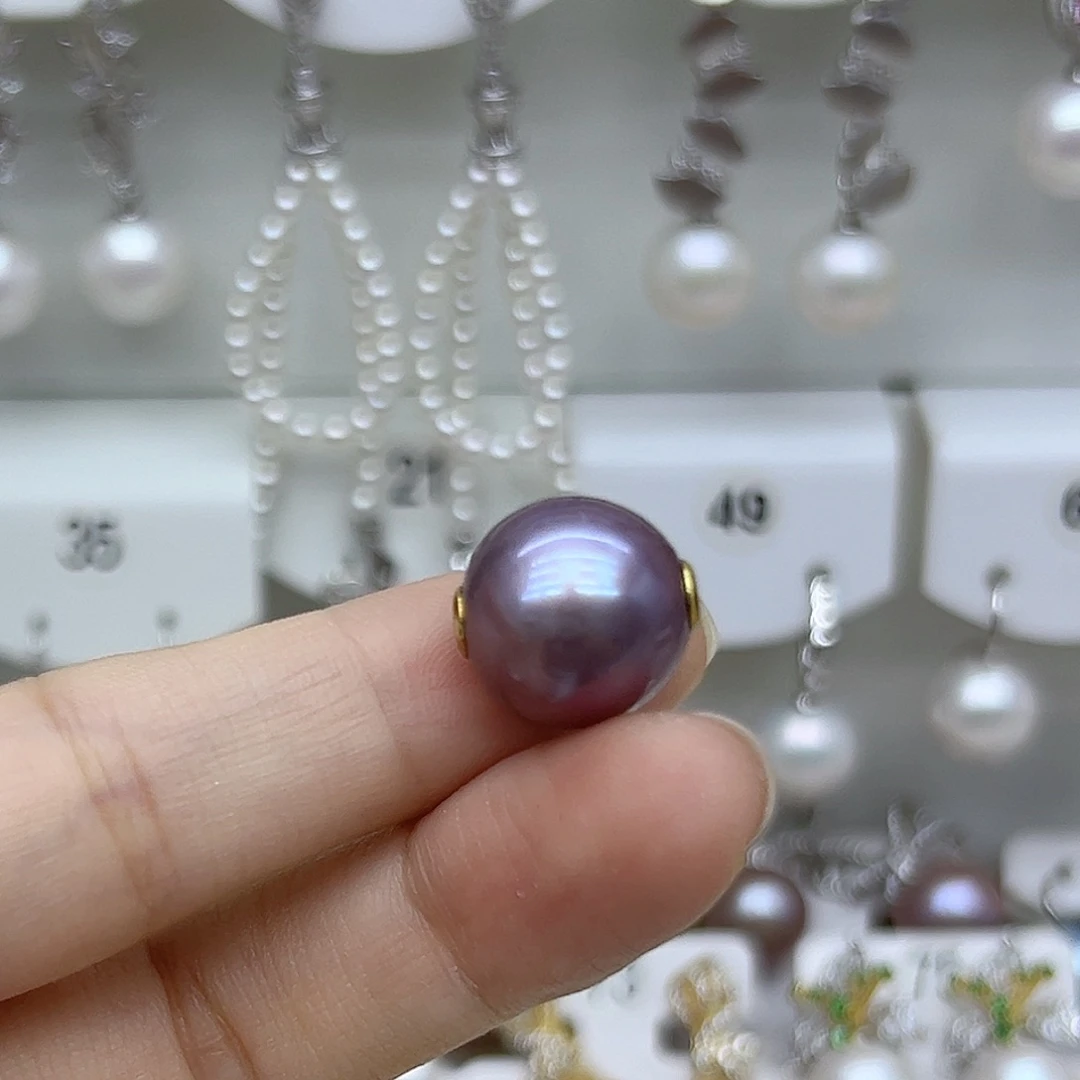 银S925镶嵌耳饰淡水珍珠二*姐