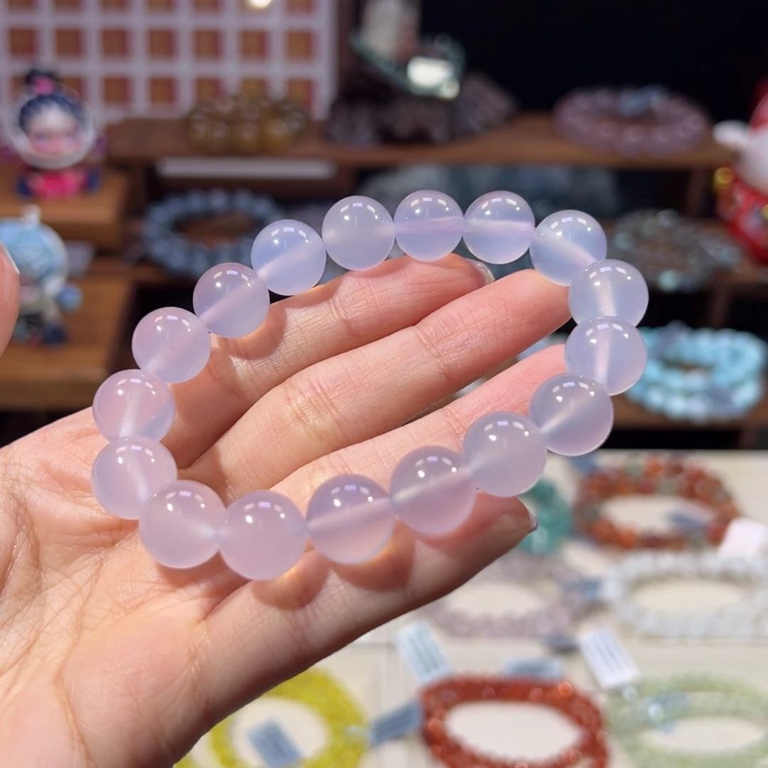 玛瑙/玉髓未镶嵌手链12m紫罗兰色紫玉髓
