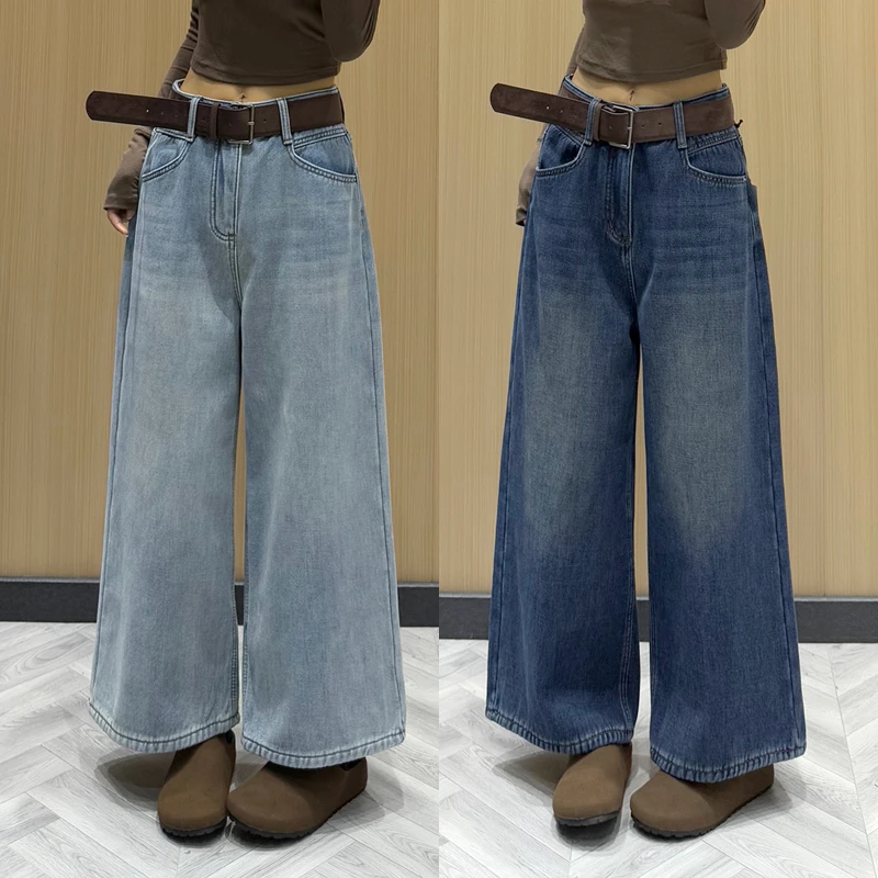 九分牛仔裤子女2025秋季新款百搭宽腿阔腿裤宽松显瘦休闲直筒裤