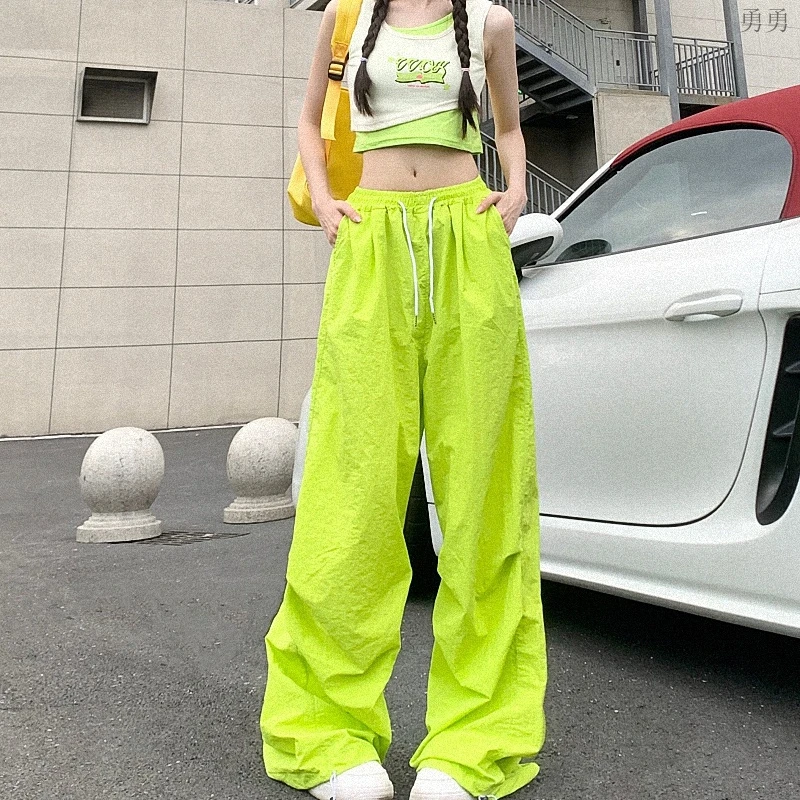 【店铺热销】彩色多巴胺穿搭工装休闲长裤2024年春秋季慵懒潮流机