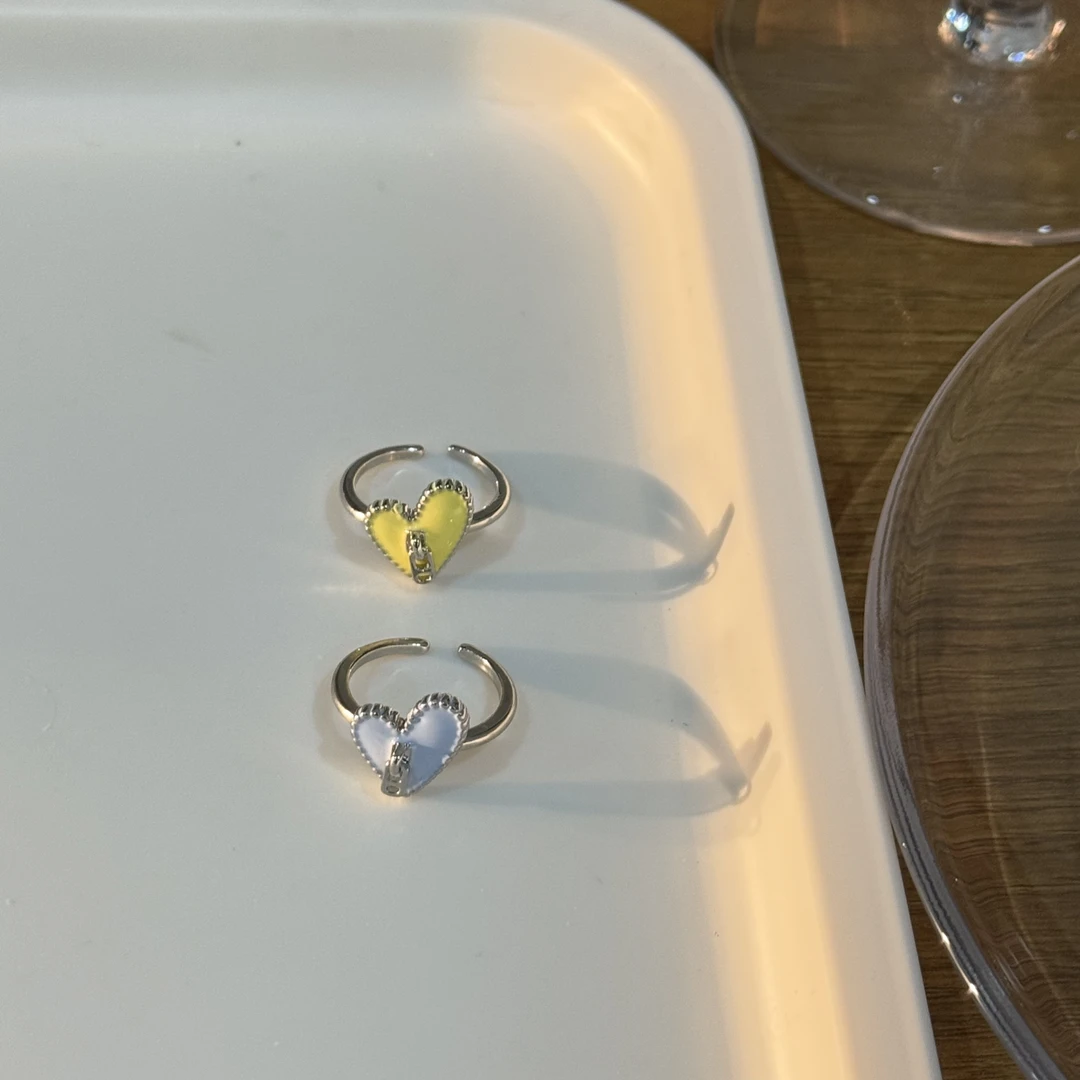 铜合金珐琅戒指 HRY0-铜合金爱心珐琅个性百搭戒指HRY0-1340