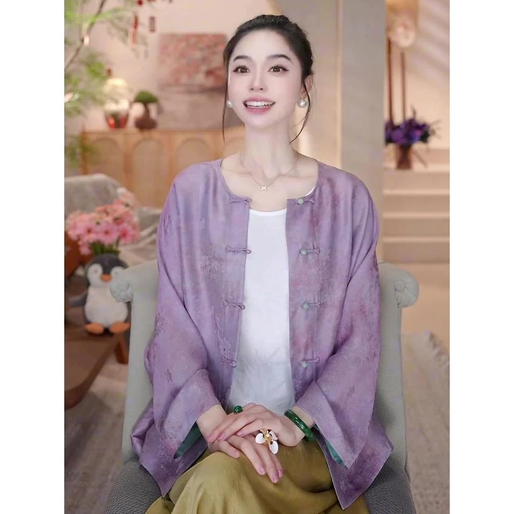 两面穿新中式女装中国风盘扣改良唐装衬衫外套女夏季2025新款上衣