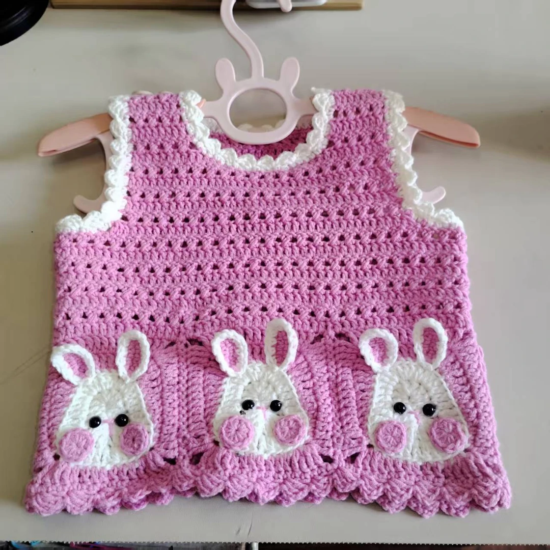 小炒炒手工  材料包 手工编织小兔子马甲手工编织