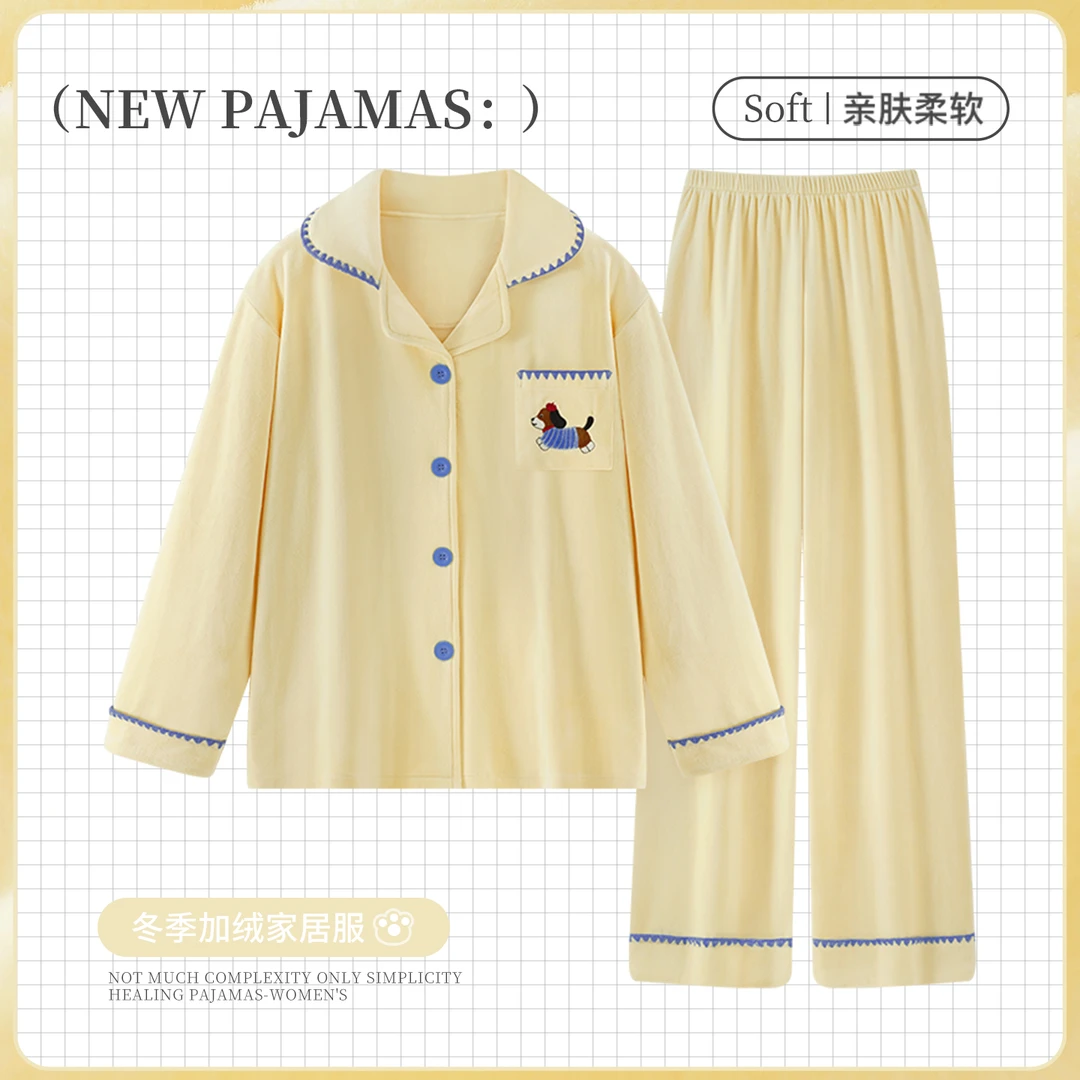 秋冬季睡衣女款爆款2025新款珊瑚绒海岛绒保暖薄绒大码家居服套装