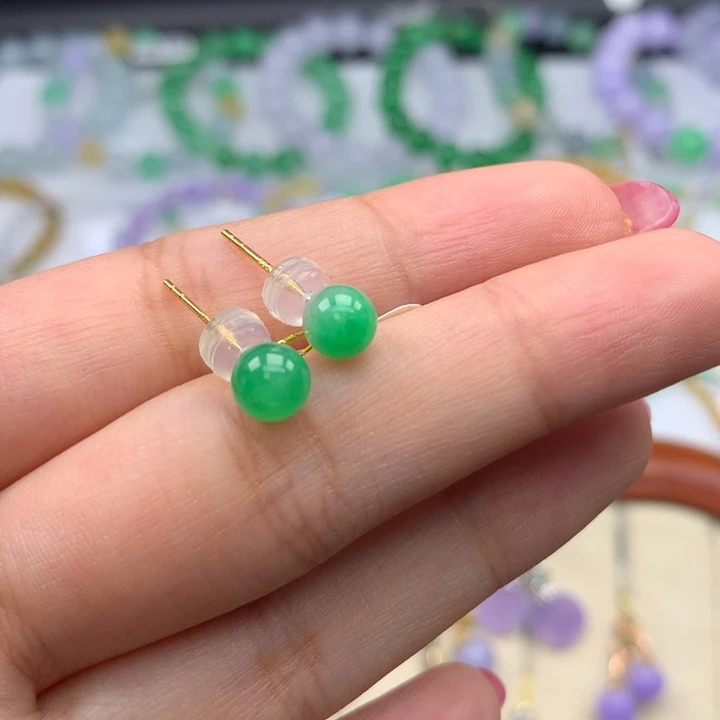 毛衣链18K金镶嵌翡翠