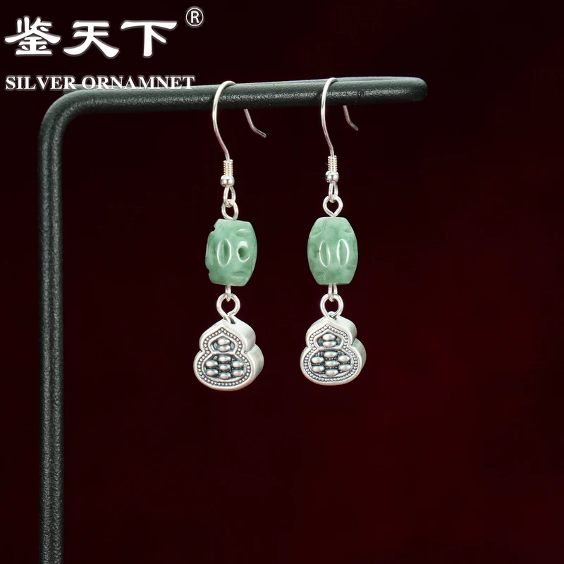 925银耳饰 [鉴天下]  复古金钱珠福禄流苏耳饰07420053