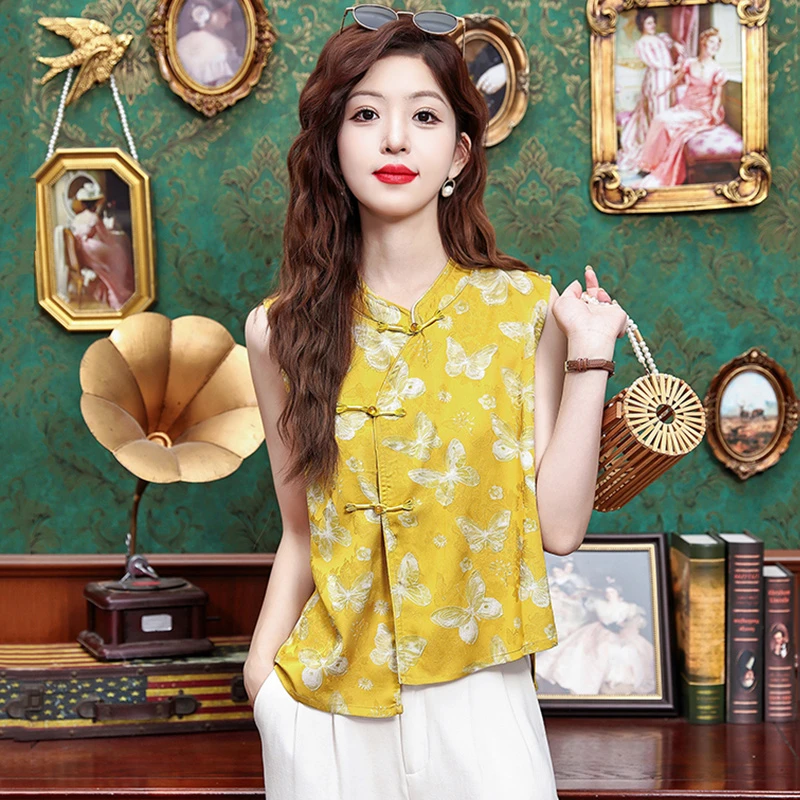 2025年夏季高级感别致新中式国风上衣时尚显瘦衬衣