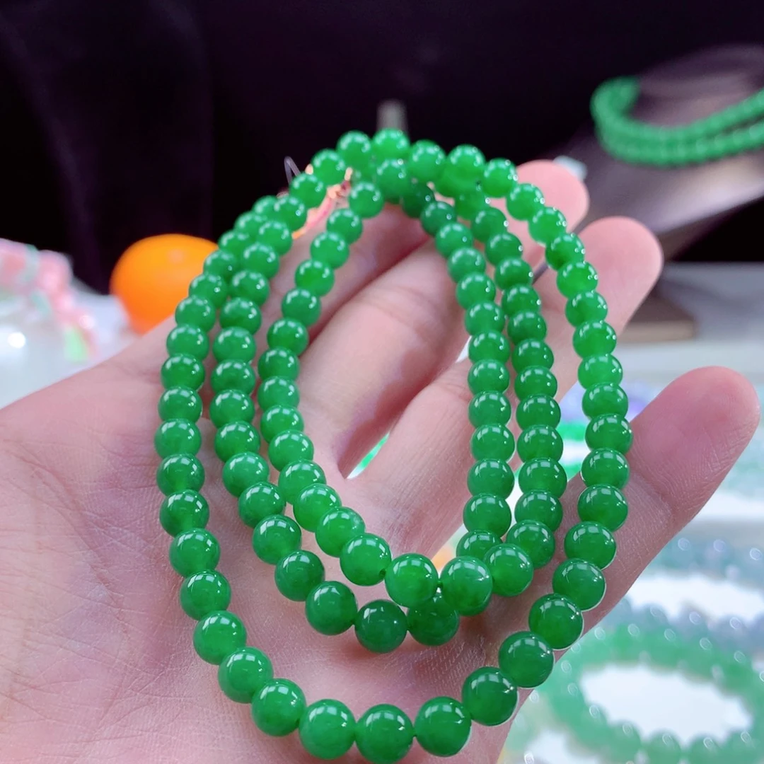 翡翠手链未镶嵌缅甸天然A货翡翠