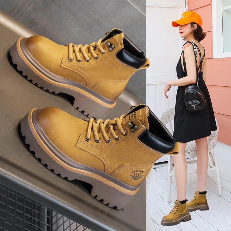 【DR官方正品】OMG!马丁靴女2025春秋款内增高7cm复古英伦风
