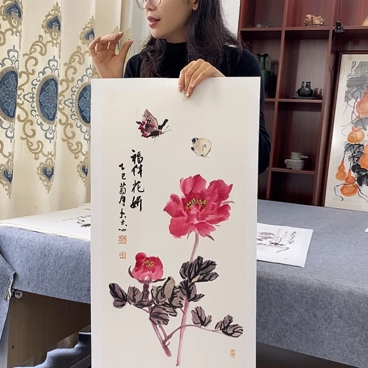 国画纯手绘国画写意作品34*68