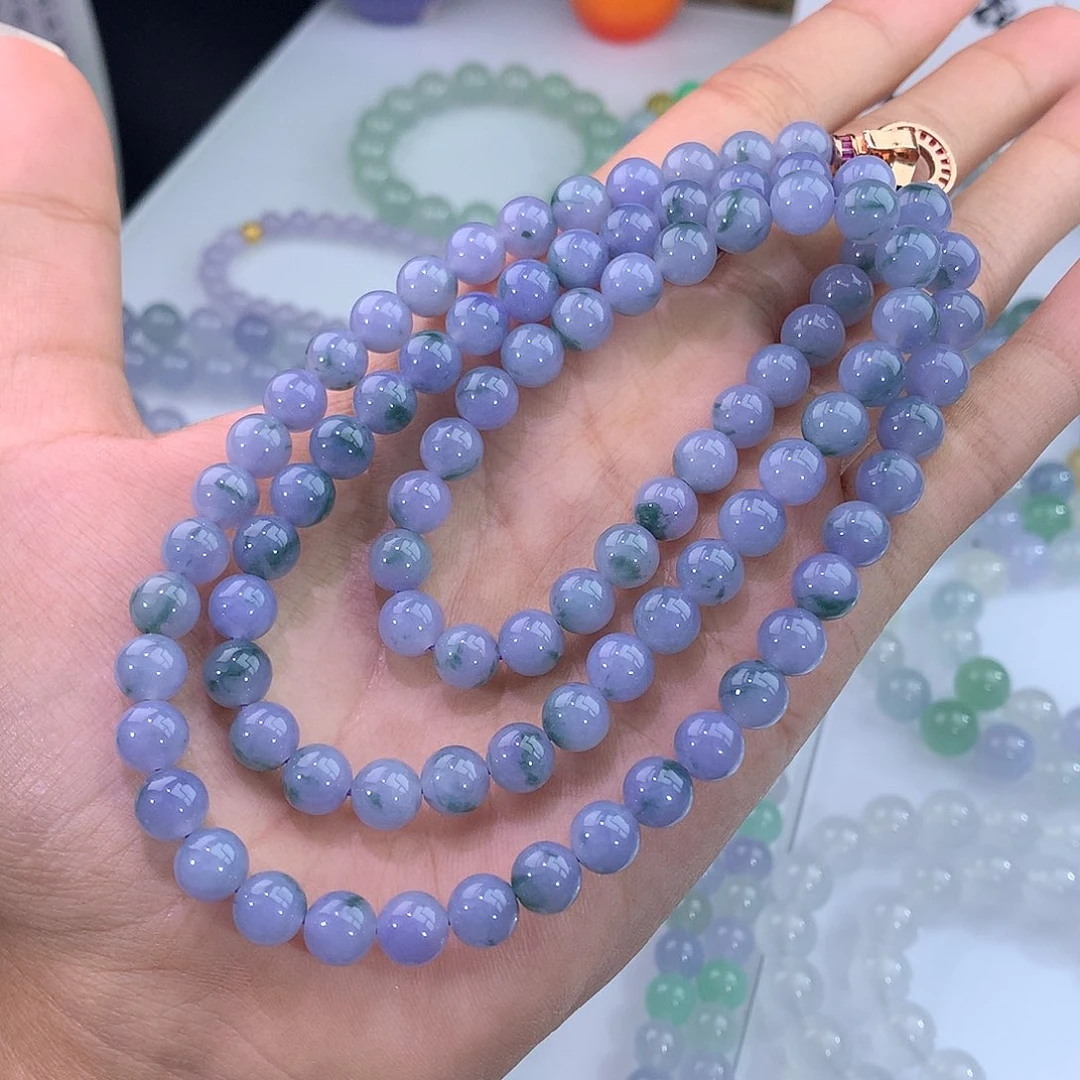 未镶嵌手链翡翠紫罗兰飘花项链