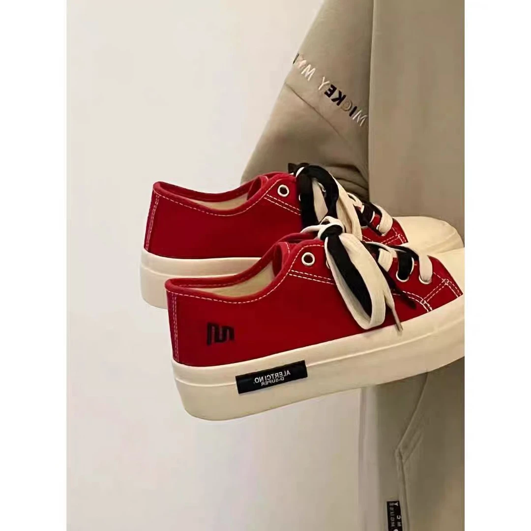 67-050 透气帆布鞋小白鞋女新款潮流chic百搭原创小休闲运动板鞋