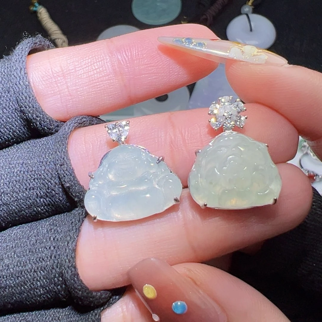 吊坠(不含链)银S925镶嵌翡翠