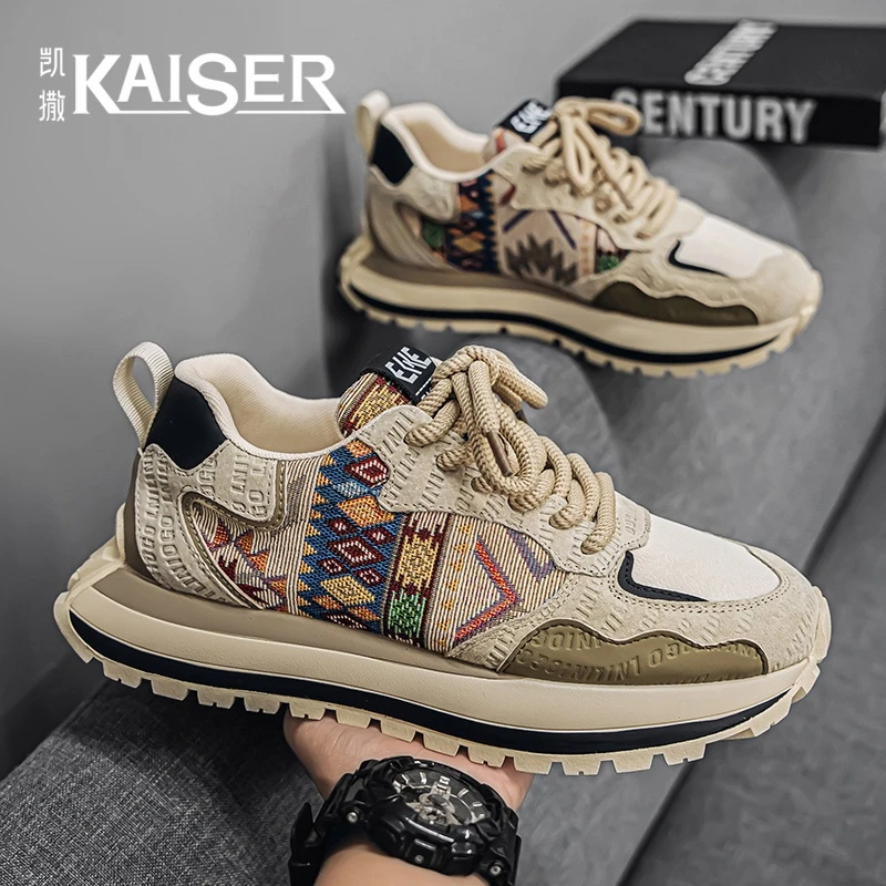 凯撒官方正版男鞋冬季休闲厚底老爹鞋潮流百搭男生鞋子潮鞋-QG12