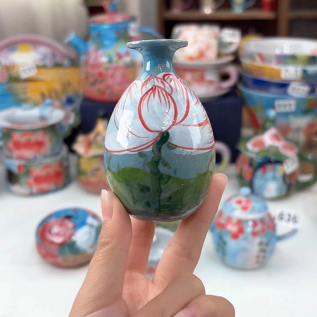 景德镇手绘高温釉下彩陶瓷茶具