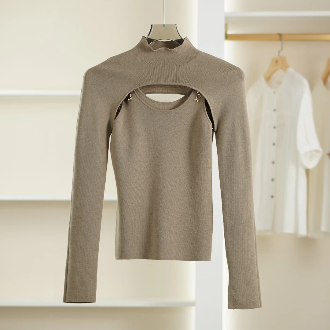 麦迪尚品【H】K017 春季针织长袖T恤衫品牌商城撤柜女装