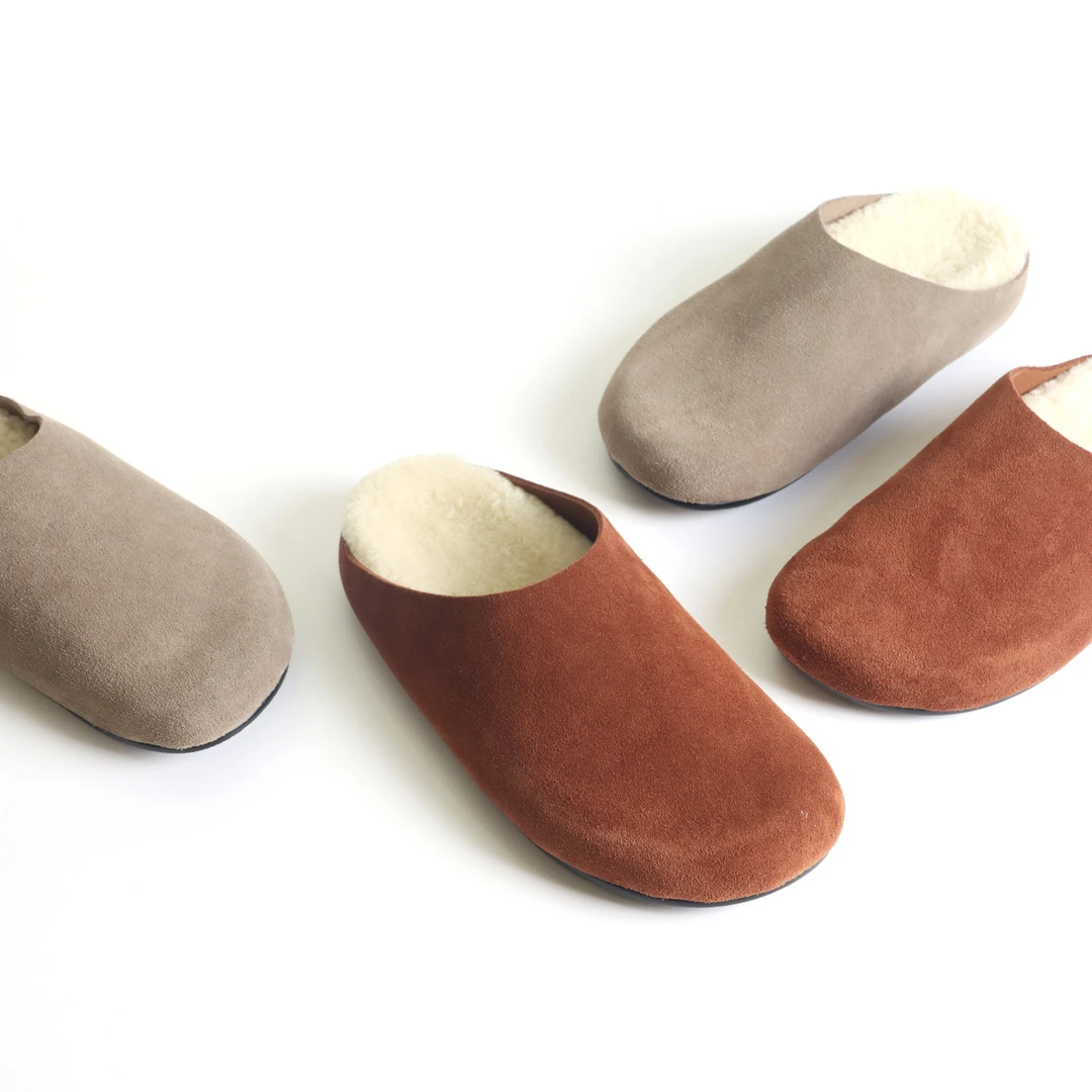 勃肯包头羊毛拖鞋外穿厚底2025秋冬季新款一脚蹬毛毛鞋女240829