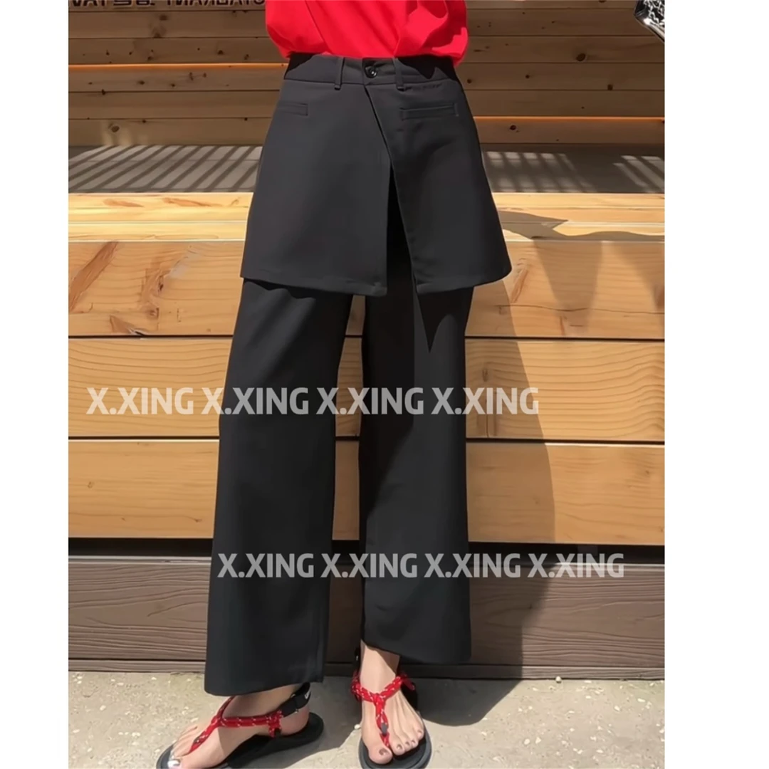 X.x.设计感高腰西装裤女时尚显瘦屁帘休闲直筒洋气显瘦潮C31-1121