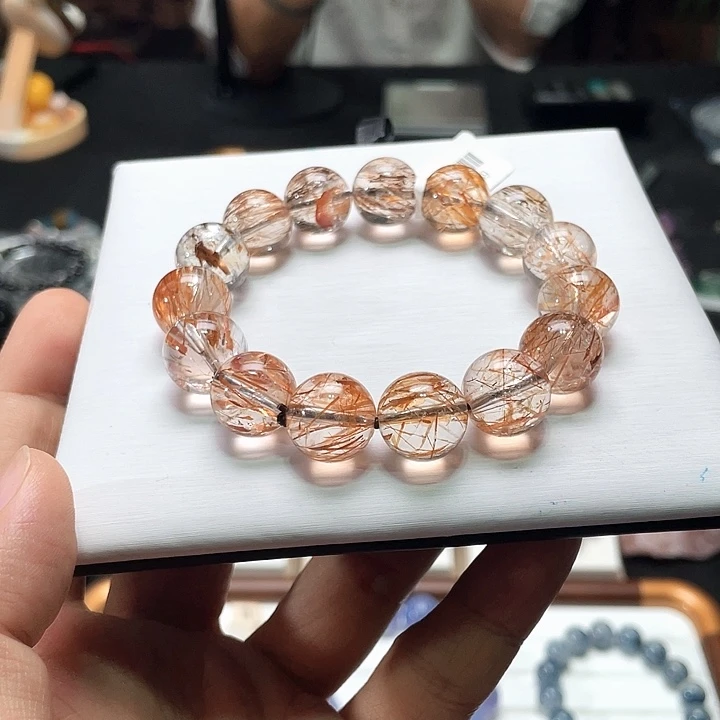 未镶嵌水晶手串14+黑金超七