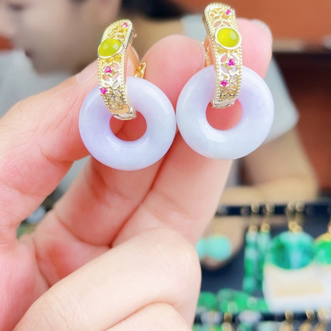 翡翠未镶嵌耳饰饰品