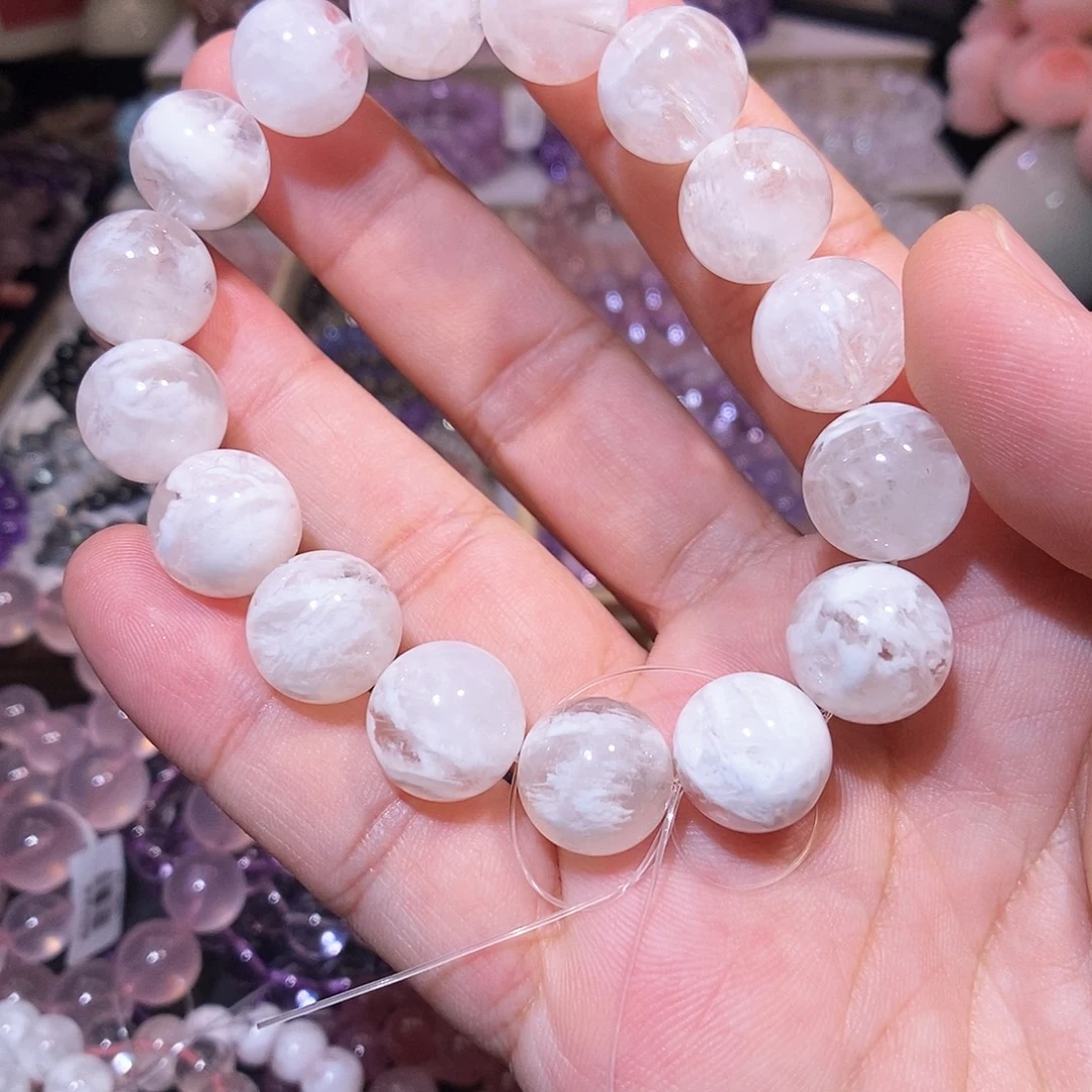 未镶嵌手链水晶白雪花13.5mm