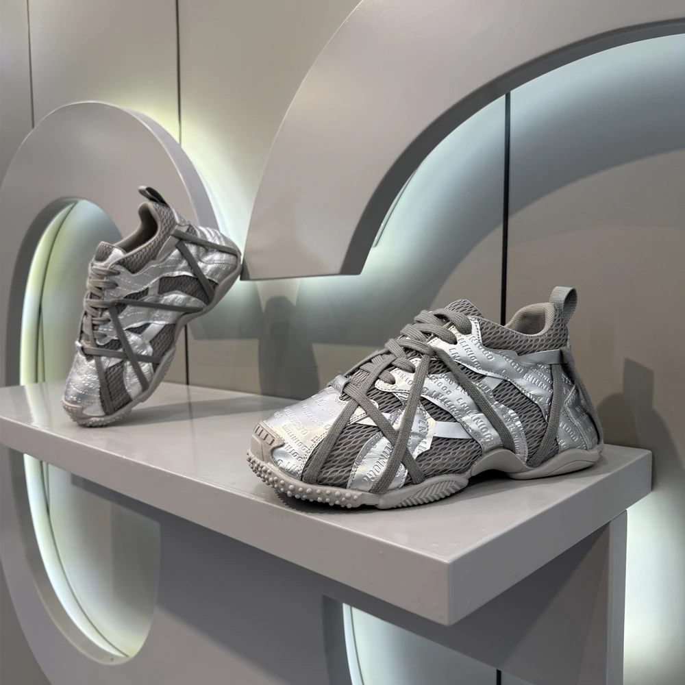 男鞋2025新款时尚网面厚底低帮包底鞋舒适百搭男士透气潮鞋