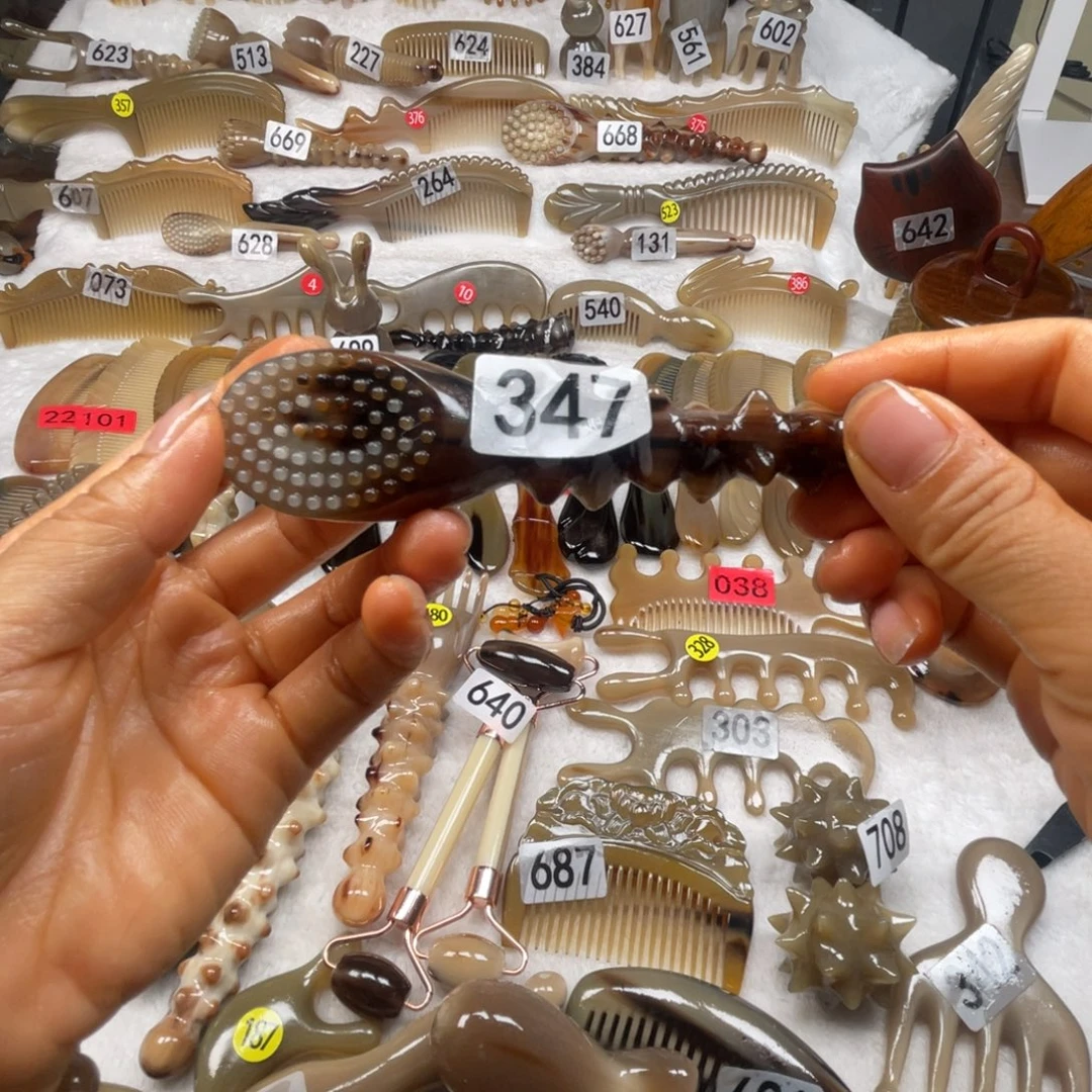 桂***圆牛角梳福利款梳子