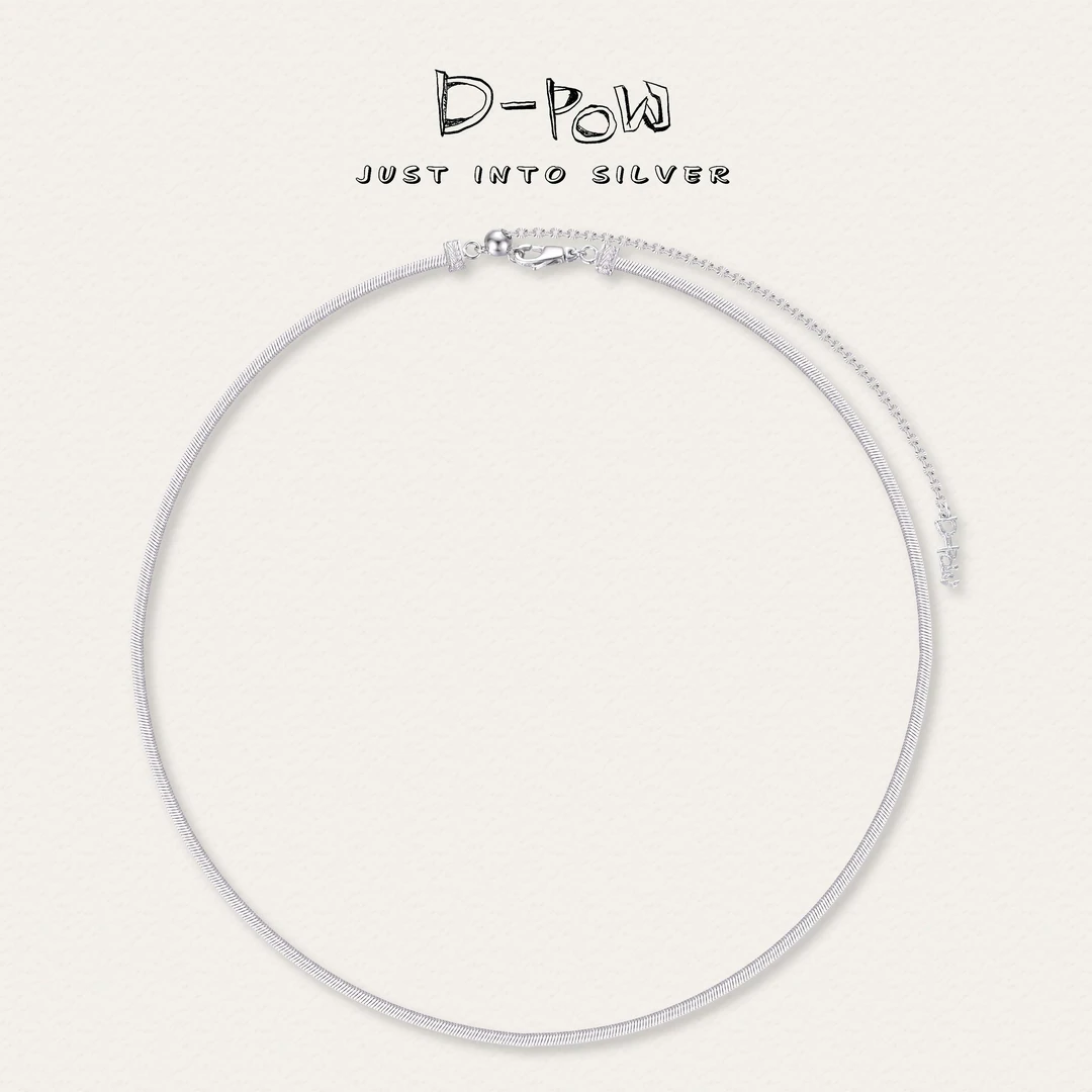 灯小炮 链子925银 螺纹蛇骨ins冷淡风项链（49cm）（5618）气质百搭