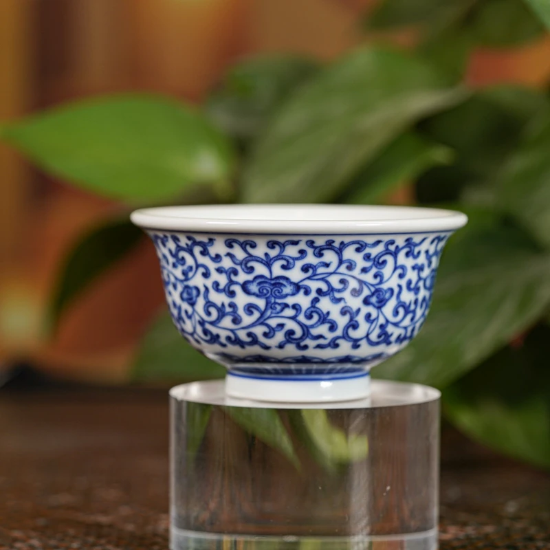 【墨舍名窑】慎静斋灵芝缠枝小压手杯 sjz17