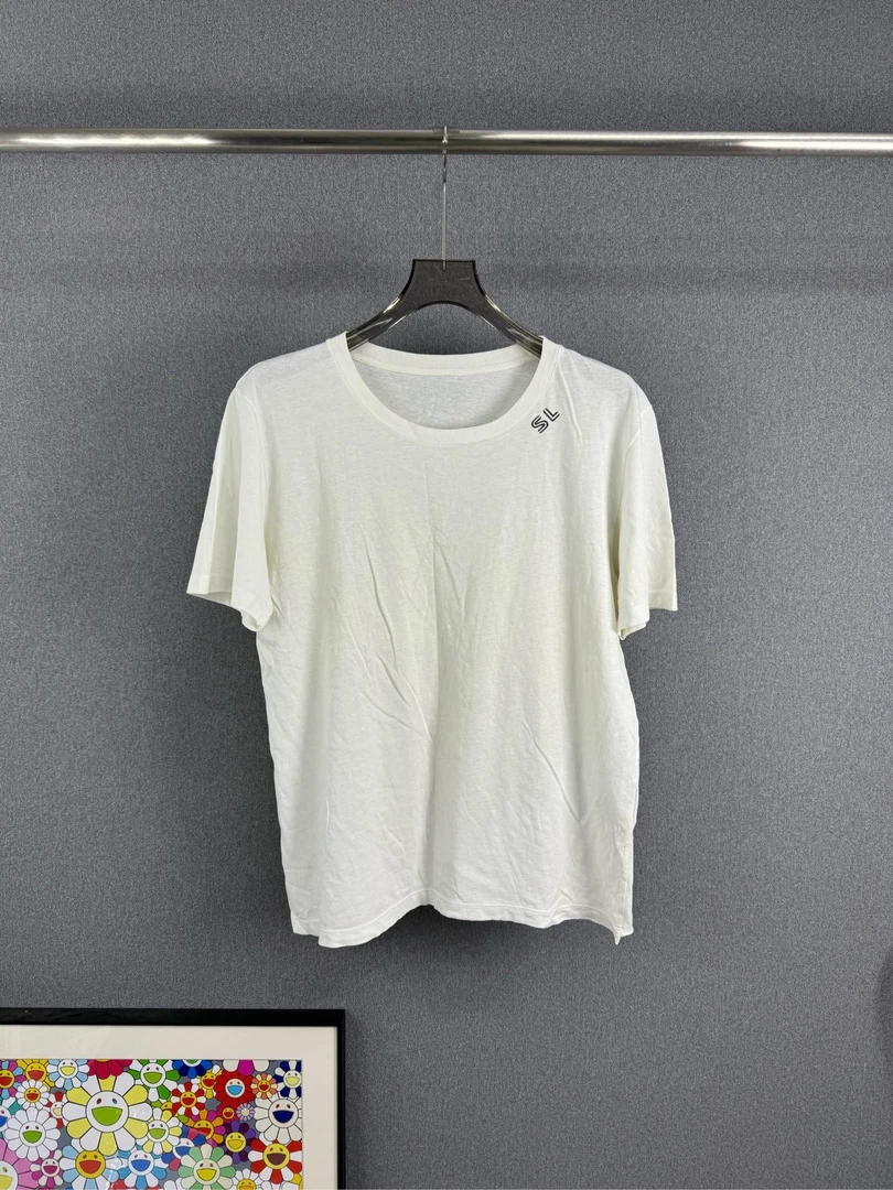 95新 YSL/圣罗兰 SLP小LOGO短袖 S码 95新 领标遗失