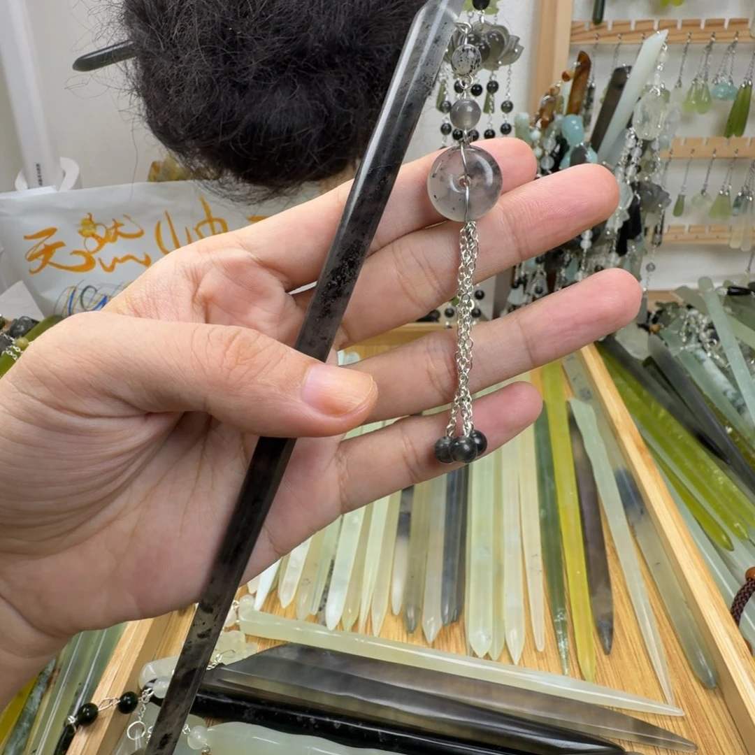 蛇纹石玉合金发饰