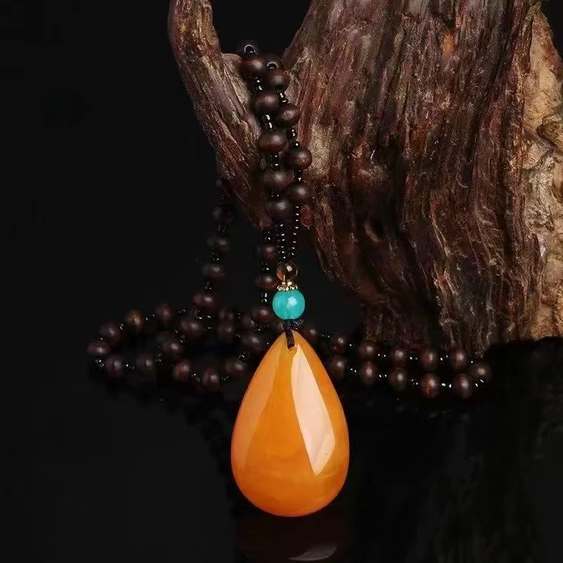 时尚民族风 黄水滴长款 挂坠项链-MSBY-2A