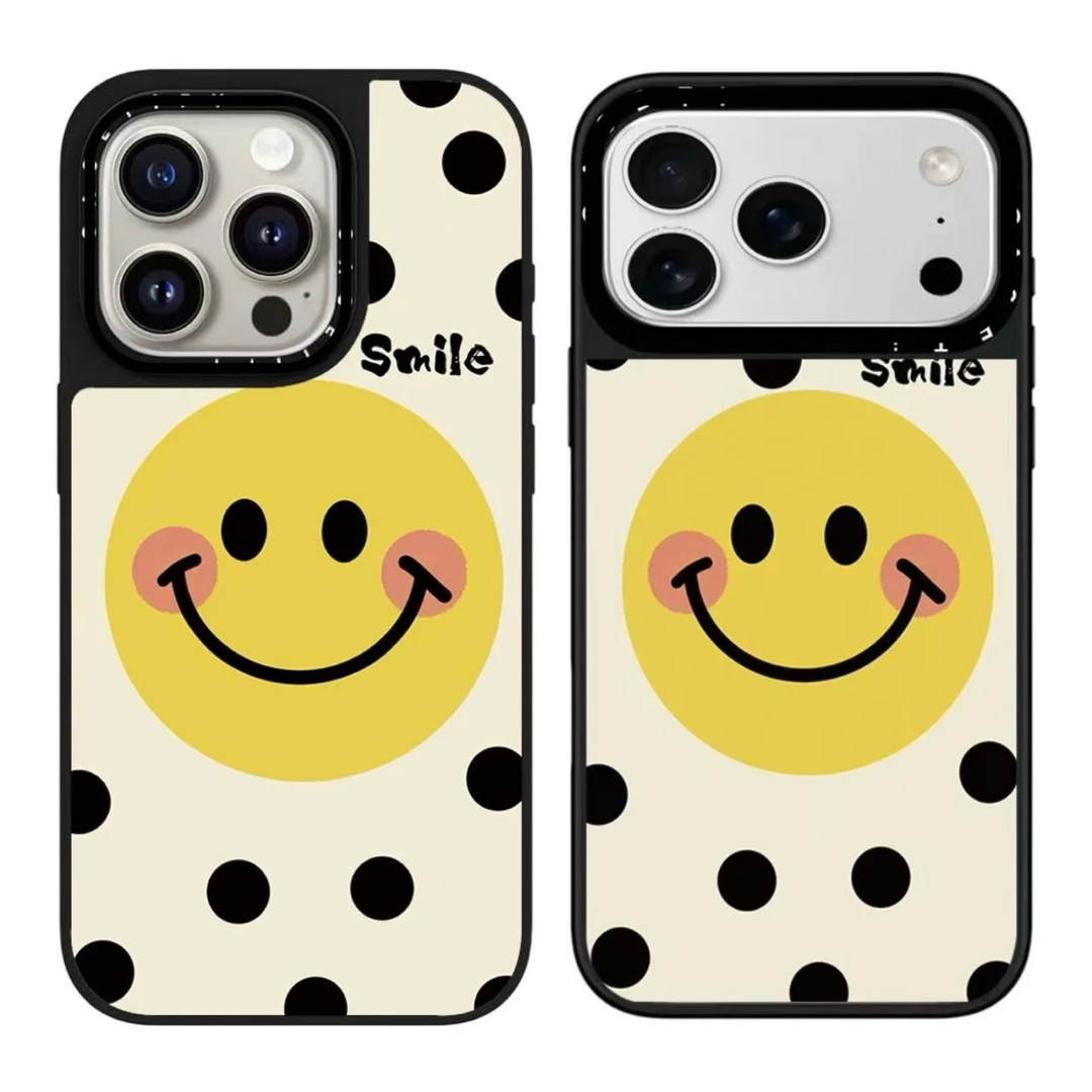 波点笑脸ins风适用于iPhone17promax苹果16pro/15/14防摔手机壳