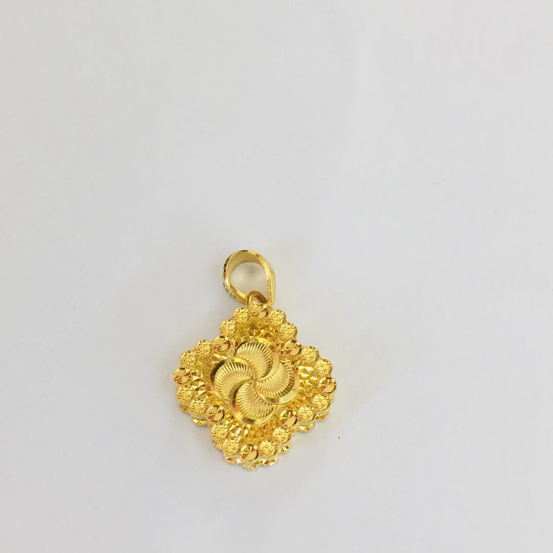 黄金足金999四叶花吊坠挂坠