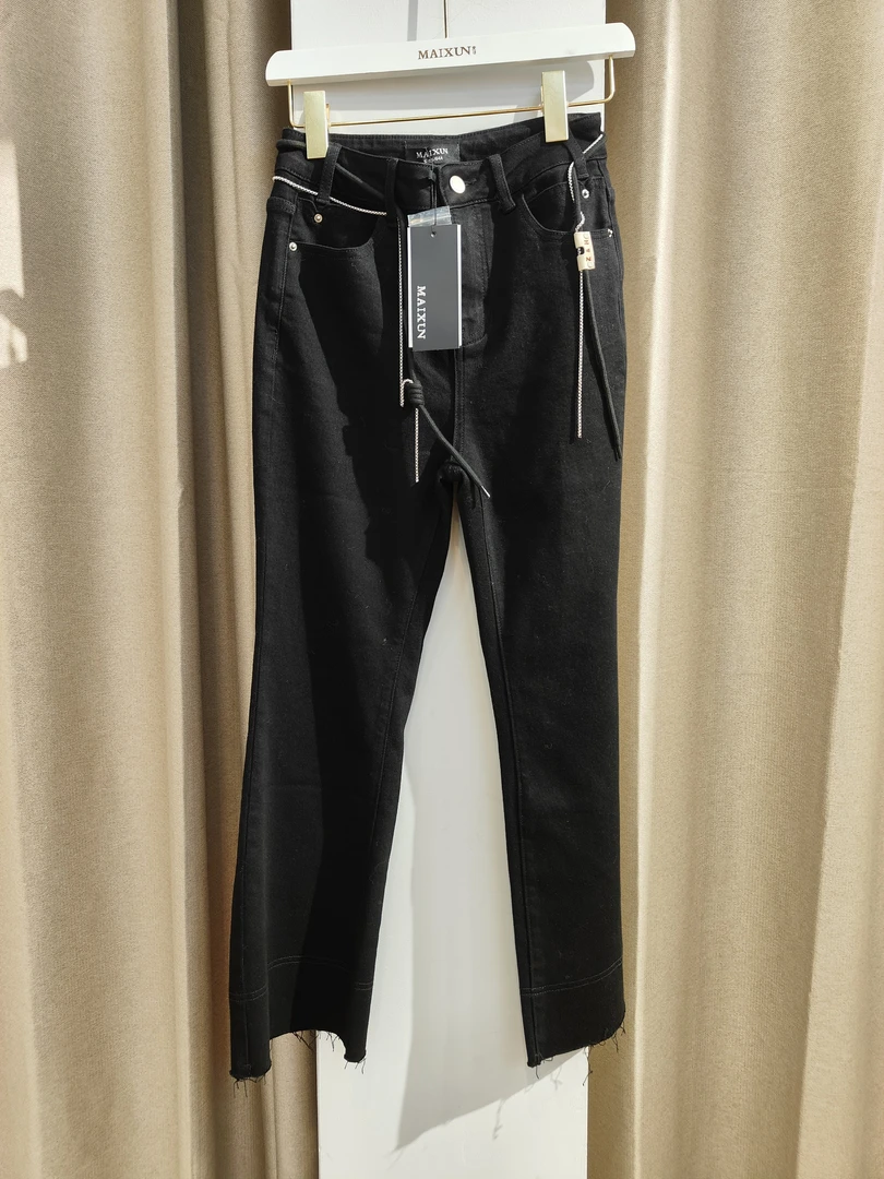 麦寻牛仔裤女2025年春季新款高腰显瘦微喇裤KCNBS42A