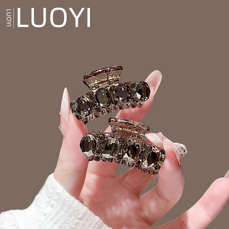 4厘米新款高级感水晶测边夹小抓夹刘海夹鲨鱼夹子小发抓超闪发夹