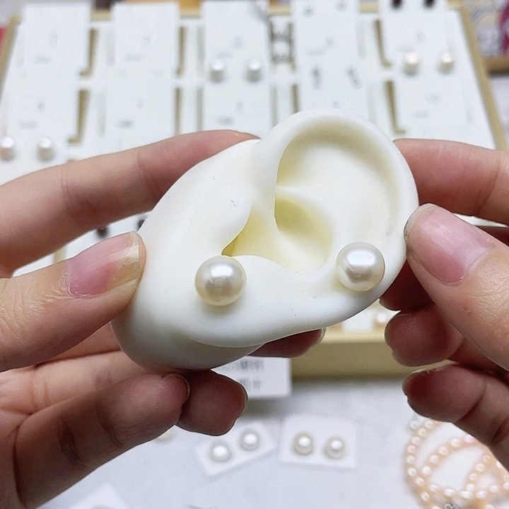 淡水珍珠耳饰银S925镶嵌小*