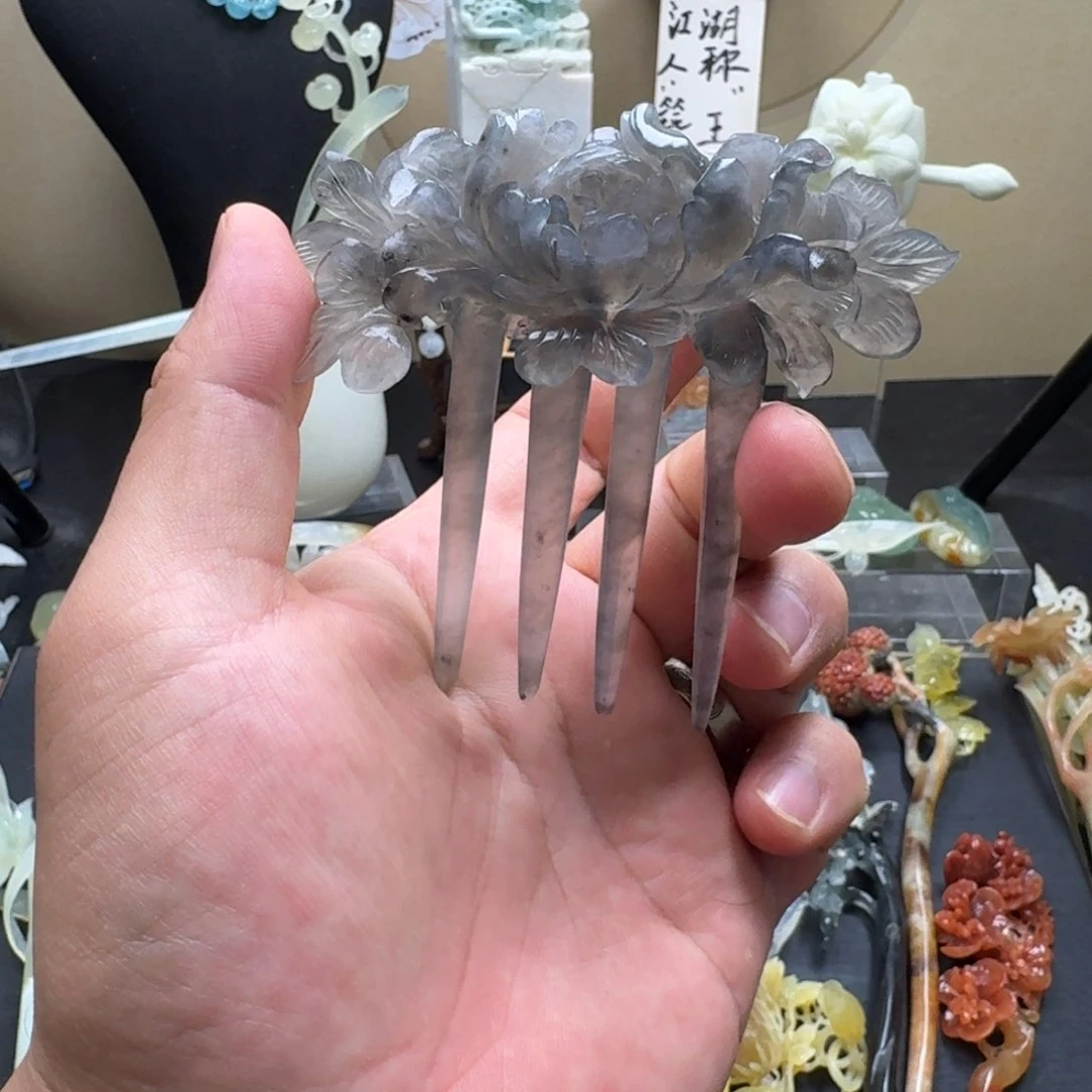 岫玉未镶嵌发饰明君玉簪就是好看