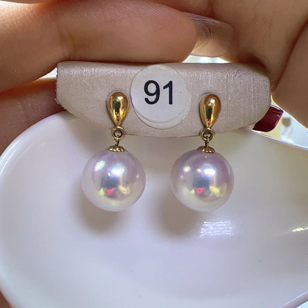 淡水珍珠耳饰18K金镶嵌