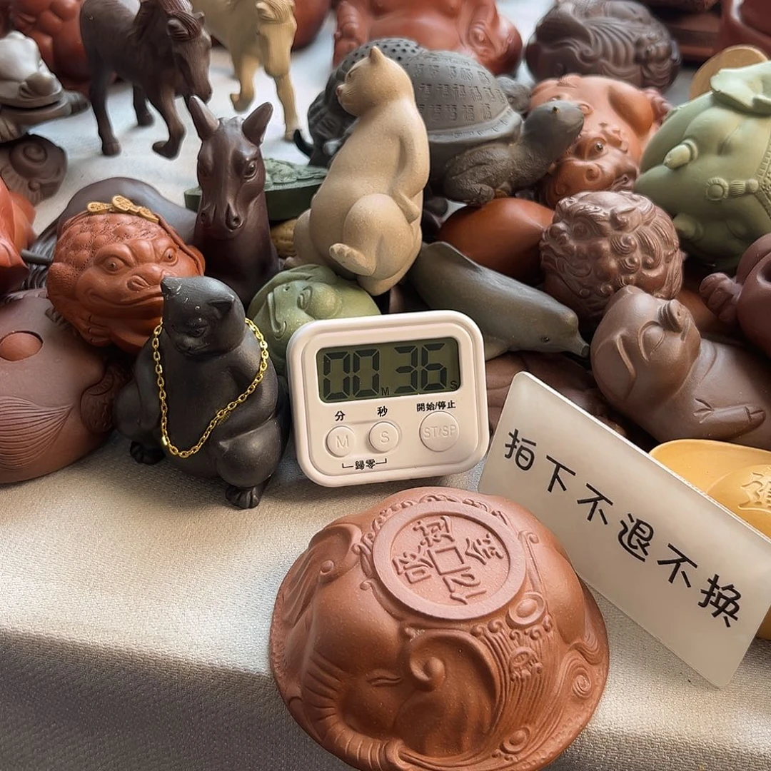 紫砂茶宠火***着紫砂瑕疵